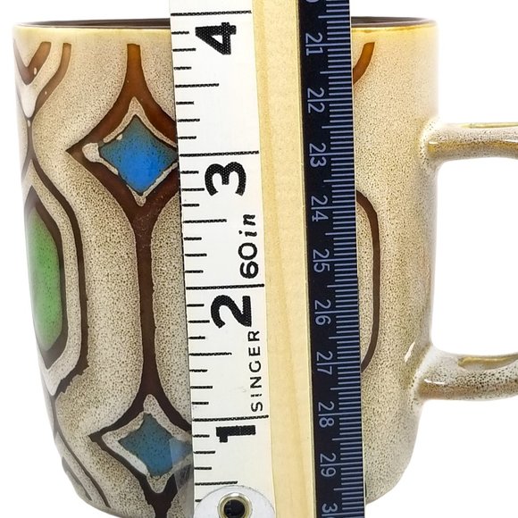Vintage Mr. Coffee, Ceramic Coffee Tea Cup Mug w/ Spoon Holder Geometric Design - Picture 8 of 9